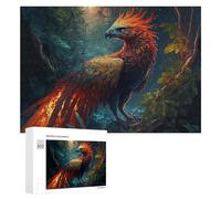 Featured Design: Phoenix in The Enchanted Forest, 300 PCS, Wooden Picture Puzzle for Grown-Ups, Winter Activity Gift, for Relaxing Solo Or Group Play