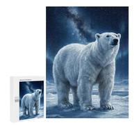 Featured Design: Polar Bear Under The Northern Lights, 500 PCS, Challenging Puzzle for Adults, Gift for Winter Evenings, for Relaxing Solo Or Group Play