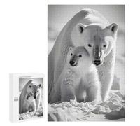Featured Design: Polar Bear with Her Cubs, 1000 PCS, Displayable Picture Puzzle, Year-End Present - for Quiet Evenings And Focused Play