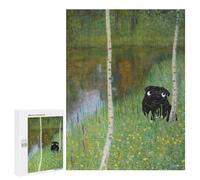 Featured Design: Pug in A Birch Forest Gustav Klimt, 500 PCS, Adult Tabletop Puzzle, Thoughtful Present - for Detail-Focused Puzzlers