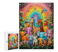 Featured Design: Rainbow Jungle Parade, 500 PCS, Displayable Picture Puzzle, Year-End Present - for Quiet Evenings And Focused Play
