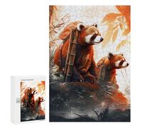 Featured Design: Red Pandas in Jungle Adventure, 300 PCS, Displayable Picture Puzzle, Year-End Present - for Quiet Evenings And Focused Play