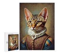 Featured Design: Renaissance Cat Portrait, 500 PCS, Wooden Art Puzzle, Weekend Puzzle Project - for Quiet Evenings And Focused Play