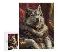 Featured Design: Royal Wolf Portrait, 500 PCS, Adult Tabletop Puzzle, New Year Decoration; for Couples, Friends And Family