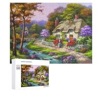 Featured Design: Rustic Cottage in Autumn Splendor, 500 PCS, Decorative Wooden Puzzle, Seasonal Home Décor - for A Rewarding Weekend Challenge