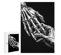 Featured Design: Skeleton Hand Touching Human Hand, 1000 PCS, Displayable Picture Puzzle, Festive Gift for Adults, for Mindful Indoor Entertainment