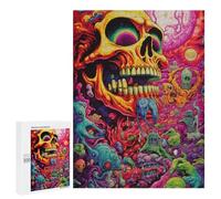 Featured Design: Skull Art Print-4, 500 PCS, Decorative Wooden Puzzle, Weekend Puzzle Project, for Relaxing Solo Or Group Play