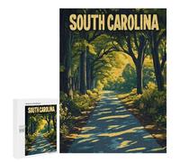Featured Design: South Carolina Road Through Trees, 500 PCS, Wooden Jigsaw Puzzle for Adults, Thoughtful Present, with A Decorative Finished Picture