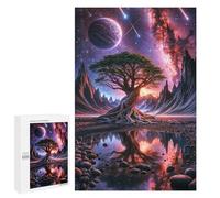 Featured Design: Space Fantasy Landscape, 1000 PCS, Adult Wooden Jigsaw, New Year Party Activity, for Screen-Free Relaxation at Home