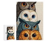 Featured Design: Stack of Cute Owls, 300 PCS, Challenging Puzzle for Adults, Holiday-Season Gift; for Shared Table Time