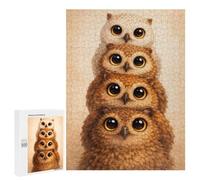 Featured Design: Stack of Cute Owls, 500 PCS, Challenging Puzzle for Adults, Holiday-Season Gift; for Shared Table Time