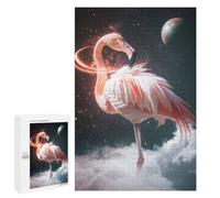 Featured Design: Surreal Space Flamingo, 1000 PCS, Wooden Brain Teaser for Adults, Gift for Winter Evenings - for Detail-Focused Puzzlers