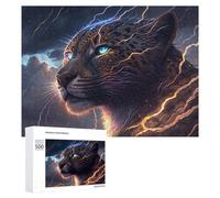 Featured Design: Thunderous Leopard Wild Power Unleashed, 500 PCS, Jigsaw Puzzle for Adults, Festive Gift for Adults - for A Rewarding Weekend Challenge