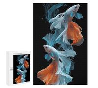 Featured Design: Two Betta Fish in Elegant Motion, 1000 PCS, Decorative Jigsaw for Grown-Ups, Festive Gift for Adults; for Shared Table Time