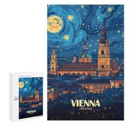 Featured Design: Vienna Austria Nightscape Art, 1000 PCS, Jigsaw Puzzle for Adults, Gift for Winter Evenings, for Relaxing Solo Or Group Play