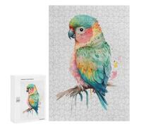 Featured Design: Watercolor Animals Parrot, 300 PCS, Jigsaw Puzzle for Adults, New Year Puzzle Gift - to Assemble, Frame And Display