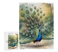 Featured Design: Watercolor Peacock with Displayed Feathers, 500 PCS, Jigsaw Puzzle for Adults, Festive Gift for Adults - for A Rewarding Weekend Challenge