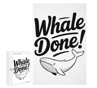 Featured Design: Whale Done! Pun Illustration, 1000 PCS, Wooden Art Puzzle, Winter Gift - to Assemble, Frame And Display
