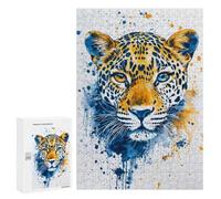 Featured Design: Wildly Spotted Leopard Watercolor, 300 PCS, Decorative Jigsaw for Grown-Ups, New Year Puzzle Gift; for Couples, Friends And Family