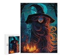Featured Design: Witch in The Moonlit Forest, 500 PCS, Displayable Picture Puzzle, Year-End Present - for Quiet Evenings And Focused Play