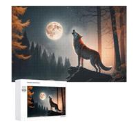 Featured Design: Wolf Howling at Full Moon, 1000 PCS, Jigsaw Puzzle for Adults, Festive Gift for Adults - for A Rewarding Weekend Challenge