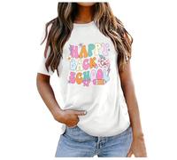 Features of the Casual and Versatile Teacher Day Letter Print T Shirt for Women Floral Top Women, White, M