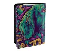 Featuring Colorful Golden Retriever Printed Passport Holder,Travel Pu Leather Passport Cover Case Organiser for Men Women,6.5 Inch