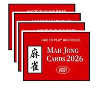 Featyyu 4 PCS 2026 Mah-Jong Card Rules Large Font Official Revised Version