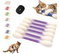 Feaxu Cotton Swabs Cat Toys with Catnip, 6 Pack Durable Giant Kitten Chew Sticks, Interactive Felt Kitty Kicker Teething Ropes for Indoor Cats, Boredom Relief, Exercise and Play Gift (B-6Pcs)