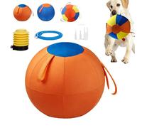 Feaxu Herding Ball for Dogs, Calming Jumbo Ball, Tear-Resistant Inflatable Dog Toy with Handle Cover & Pump for Play, Exercise, Training, Dogs and Horses (Orange,10inch)