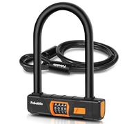 Febabilo Bike Locks Heavy Duty Anti Theft, Combo Bike U Lock, 4-Digit Resettable Combination E-Bike Large U Shaped Lock with 5Ft Steel Cable for Electric Bike, Bicycle, Escooter, Motorcycle,Door