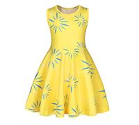 Febbabe Emotion Costume for Kids Sleeveless Fancy Party Princess Dresses Halloween Cosplay Birthday Christmas Dress up Yellow 4-5 Years