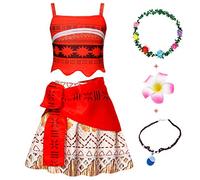 Febbabe Girls Adventure Outfit Skirt Set Princess Dress Up Halloween Carnival Cosplay Costume Kids Birthday Fancy Party Role Play Clothes Set Red Age 3-4 Years