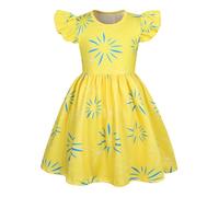 Febbabe Girls Emotion Costume Kids Princess Dress Anime Movie Role Play Outfit Halloween Cosplay Birthday Party Dress up Yellow 3-4 Years
