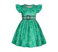 Febbabe Girls Emotion Costume Kids Princess Dress Anime Movie Role Play Outfit Halloween Cosplay Birthday Party Dress up Green 3-4 Years