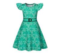 Febbabe Girls Emotion Costume Kids Ruffle Princess Dresses for Halloween Cosplay Birthday Party Dress up Green 3-4 Years