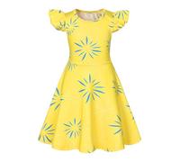 Febbabe Toddler Emotion Costume Ruffle Sleeve Dress Cartoon Emotions Movie Cosplay Halloween Party Role Play Outfit Yellow 2-3 Years