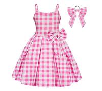 Febbabe Toddler Girls Movie Doll Cosplay Costume Kids Summer Pink Gingham Sleeveless Dress Halloween Carnival Role Paly Birthday Party Dress Up Age 2-3 Years