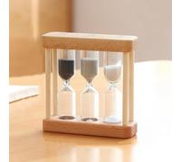 Febbya 3-in-1 Sand Timer Set,1 3 5 Minute Hourglass Timer with Wooden Frame,Vintage Hour Glass Sand Timers,Rotatable Creative Hourglass for Games Classroom Home Office Decoration,Egg Boiling