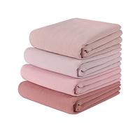 Febfim 4PCS Premium Dubai Muslim Women Chiffon Crinkle Hijab Scarf Plain Chiffon Bubble Hijab Wrap Shawl, Multicolor C, 175 * 70cm