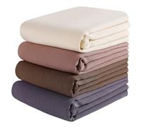 Febfim 4PCS Premium Dubai Muslim Women Chiffon Crinkle Hijab Scarf Plain Chiffon Bubble Hijab Wrap Shawl, Mixcolor Ze, 175*70cm