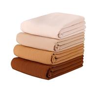 Febfim 4PCS Premium Dubai Muslim Women Chiffon Crinkle Hijab Scarf Plain Chiffon Bubble Hijab Wrap Shawl, Multicolor a, 175 * 70cm