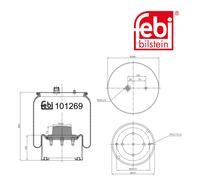 Febi 101269 Air Spring Rear Axle With Piston Standard High Performance