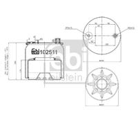 Febi 102511 Front Rear Air Suspension Spring Fits Mercedes Actros Mp4 2