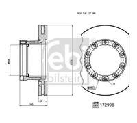 Pair of Brake Disc Fits Sauer Achsen OE 3 079 0016 01 Febi 172998