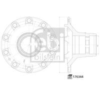 Febi 176344 Front Wheel Hub Fits Volvo Fh12 Fh16 Fl Fm10 Fm12 Fm7 Fm9