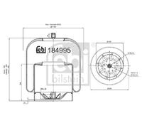 Febi 184995 Rear Air Suspension Spring Fits Mercedes Actros Mp2 Mp3 Mp4