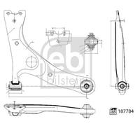 FEBI 187784 Wheel Suspension Control Trailing Arm Right Front Fits Toyota RAV4