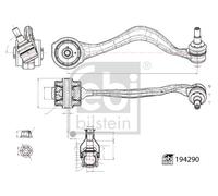 Febi 194290 Front Right Wishbone Suspension Arm Fits Bmw X3 X4
