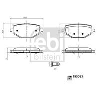 FEBI BILSTEIN 195083 Disc Brake Brake Pad Set Rear Fits Renault Captur 2